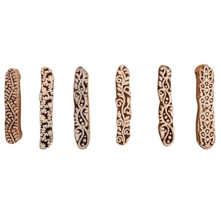 Set of 6 Piece New Mix Wooden Printing Block